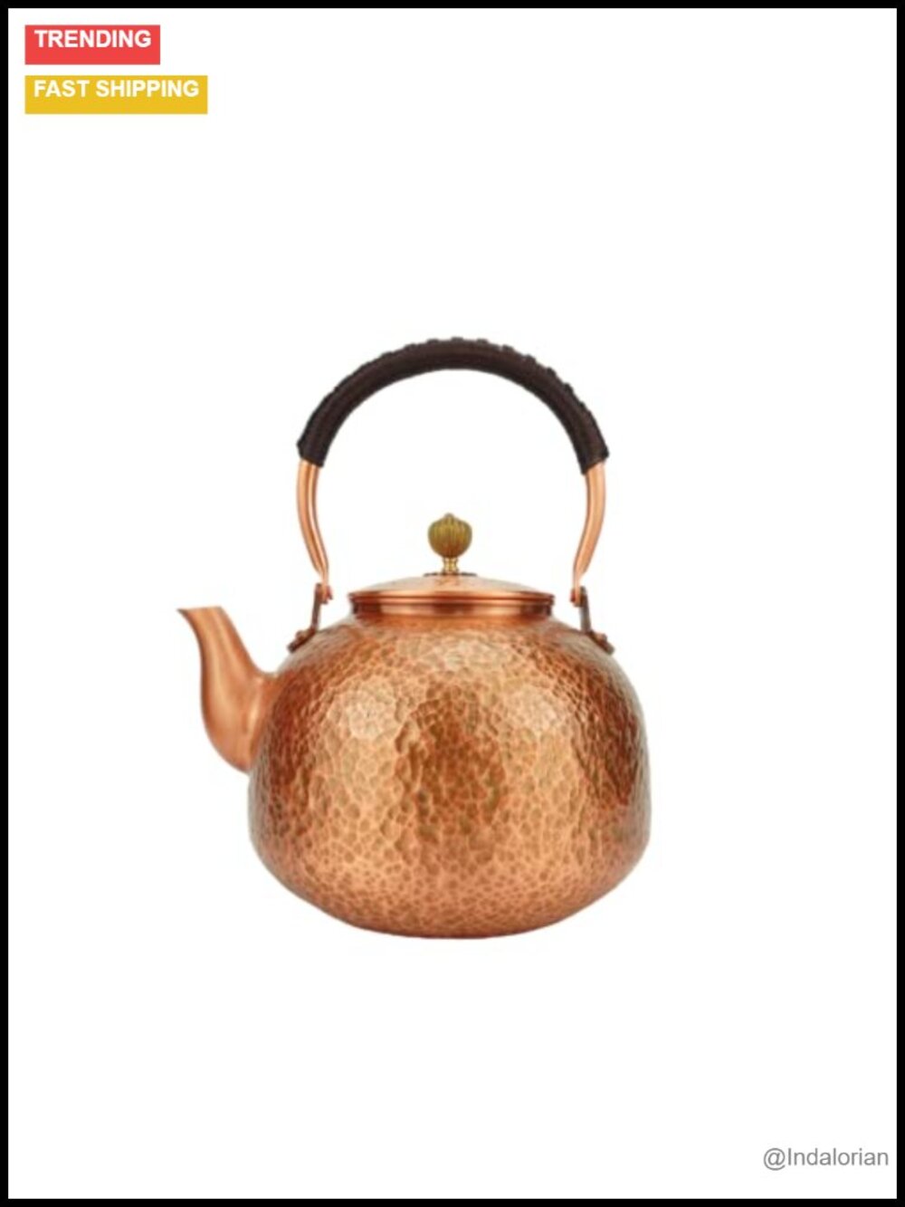Handmade Solid Copper Tea Pot Kettle Hammered Stovetop Teapot 2200ml